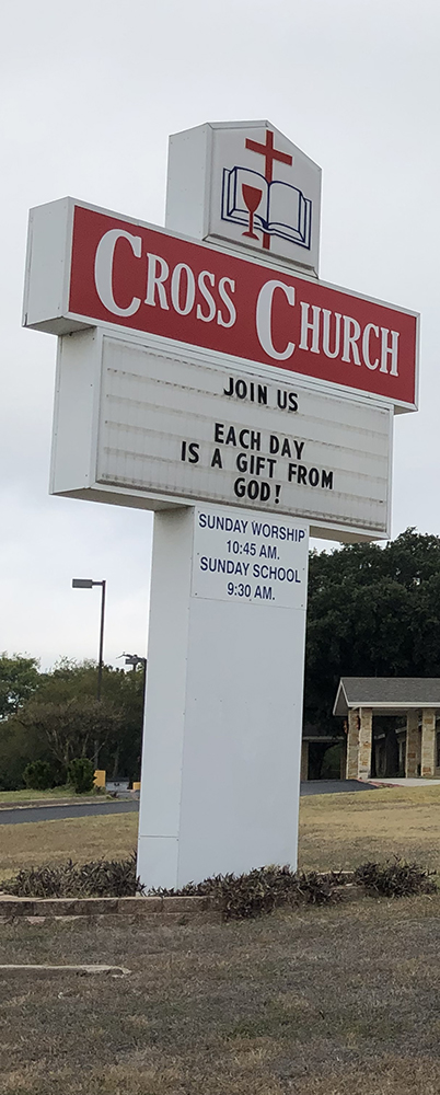 Image of Cross Church on Birdcreek's Exterior Sign